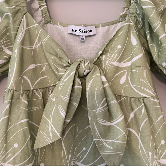 En Saison Idrissy Abstract Floral Print Tiered Cotton Minidress - Picture 3 of 6